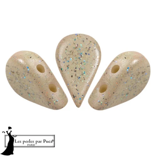 5x8mm Glass beads Amos® by Puca® - Beige Constellation x10g