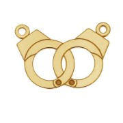 925 Sterling Silver handcuffs spacer 17mm gold tone plated x1