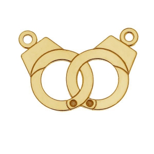 925 Sterling Silver handcuffs spacer 17mm gold tone plated x1