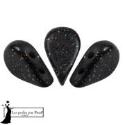 5x8mm Glass beads Amos® by Puca® - Black Constellation x10g