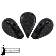 5x8mm Glass beads Amos® by Puca® - Black Constellation x10g