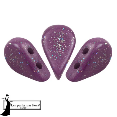 5x8mm Glass beads Amos® by Puca® - Dark Magenta Constellation x10g
