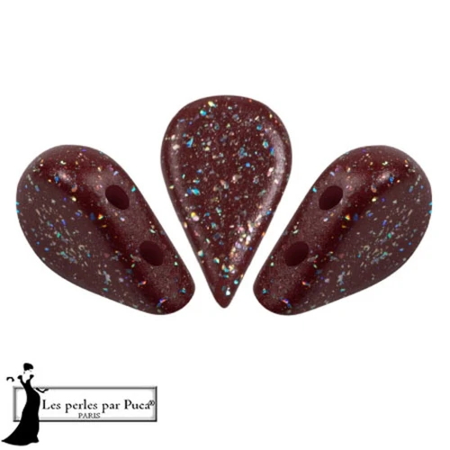 5x8mm Glass beads Amos® by Puca® - Garnet Constellation x10g
