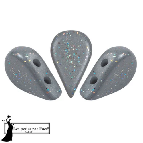 5x8mm Glass beads Amos® by Puca® - Gray Constellation x10g