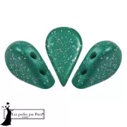 5x8mm Glass beads Amos® by Puca® - Green Constellation x10g