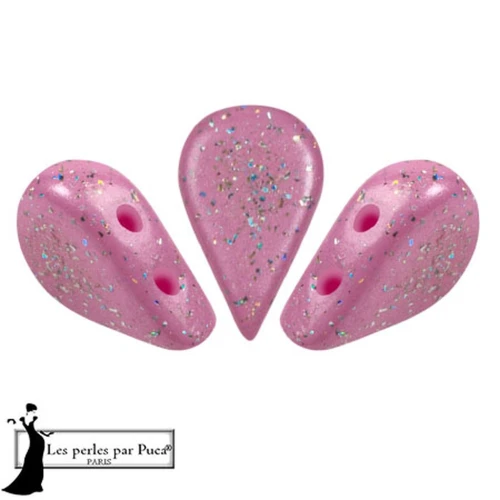 5x8mm Glass beads Amos® by Puca® - Persian Pink Constellation x10g