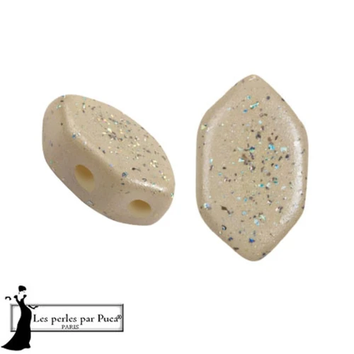 Paros® glass beads by Puca® 7x4 mm - Constellation Beige x10g