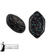 Glass beads Paros® by Puca® 7x4 mm - Black Constellation x10g|raw }}