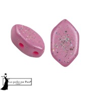 Glass beads Paros® by Puca® 7x4 mm - Persian Pink Constellation x10g