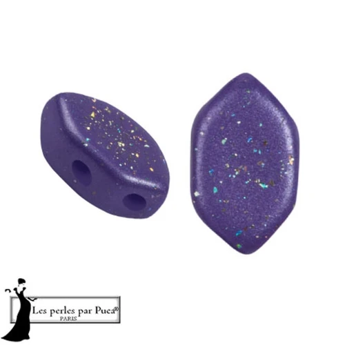 Glass beads Paros® by Puca® 7x4 mm - Purple Rain Constellation x10g