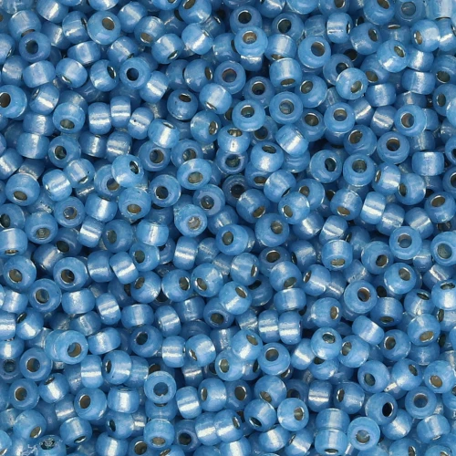 Seed beads Miyuki Duracoat 11/0 4242 - Dyed Aqua Silver Lined x8g