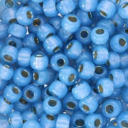 Seed beads Miyuki Duracoat 6/0 4242 - Dyed Aqua Silver Lined x8g