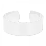 brass bracelet base 20x150mm silver tone  x1