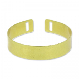 Raw brass bracelet base 2 holes 12 mm x1