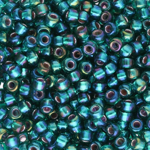 Seed beads Miyuki 8/0 1017 - Silver Lined Emerald AB x8g