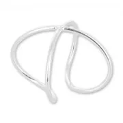 925 Sterling Silver ring crossed wire x1