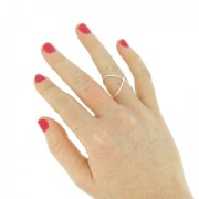 925 Sterling Silver ring crossed wire x1