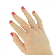 925 Sterling Silver ring crossed wire x1