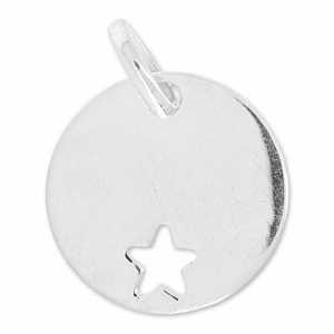 Star charm 15 mm in 925 Silver x1