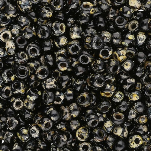 Seed beads Miyuki 8/0 4511 - Opaque Black Picasso x8g