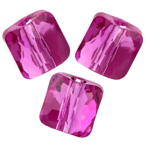 Square beads 6 mm - Fantasy Square PureCrystal 5035 - Fuchsia x6