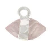 Rose quartz - 9x10.5 mm faceted gemstone charm - Rose Quartz - 925 Sterling Silver x1 9x10.5 mm faceted gemstone charm - Rose Quartz - 925 Sterling Silver x1