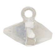 9x10.5 mm faceted gemstone charm - Moonstone - 925 Sterling Silver x1