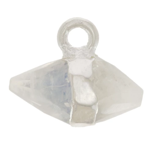 9x10.5 mm faceted gemstone charm - Moonstone - 925 Sterling Silver x1