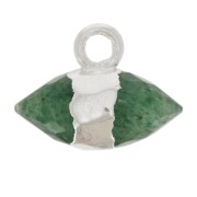 9x10.5 mm faceted gemstone charm - Aventurine - 925 Sterling Silver x1|raw }}