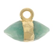 9x10.5 mm faceted gemstone charm - Amazonite - Fine gold plated
