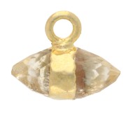 9x10.5 mm faceted gemstone charm - Citrine - Fine gold plated|raw }}