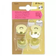 Set of 2 magnetic fasteners19 mm gold tone