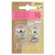 Set of 2 magnetic fasteners19 mm rhodium