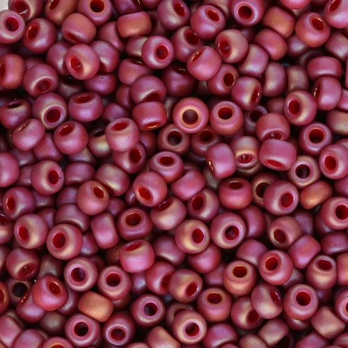 Seed beads Miyuki 8/0 4696 - Opaque Glazed Dark Red AB Mat x8g