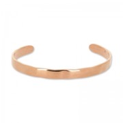 hammered bracelet base 6.5 mm gold tone rose x1