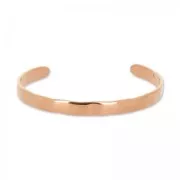 hammered bracelet base 6.5 mm gold tone rose x1