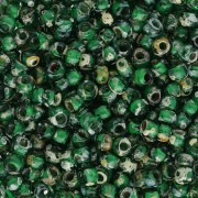 Seed beads Miyuki 8/0 4507 - Transparent Green Picasso x8g|raw }}