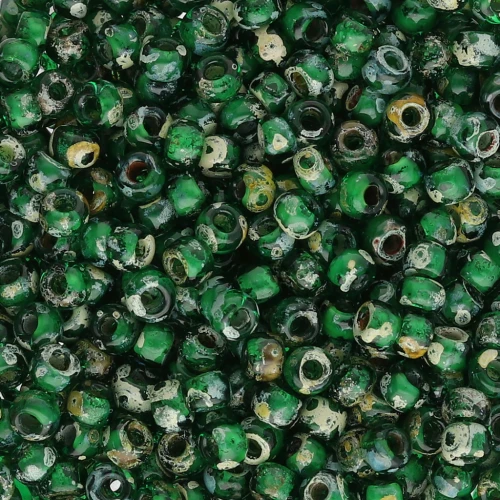 Seed beads Miyuki 8/0 4507 - Transparent Green Picasso x8g