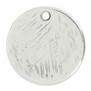 Textured sequin 15 mm Antique Silver Plating x1