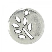 Leaf sequin 12 mm Antique Silver Plating x1