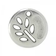 Leaf sequin 12 mm Antique Silver Plating x1