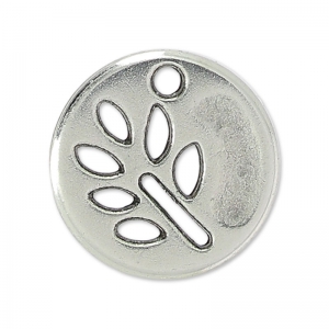 Leaf sequin 12 mm Antique Silver Plating x1