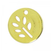 Leaf sequin 12 mm fine Gold plated x1