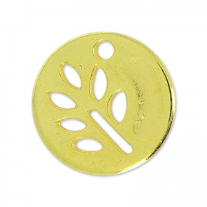 Leaf sequin 12 mm fine Gold plated x1