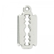 Razor blade pendant 16.5 mm Antique Silver Plating x1|raw }}