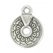 Wave pendant 14x12 mm Antique Silver Plating x1