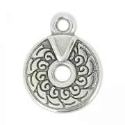 Wave pendant 14x12 mm Antique Silver Plating x1