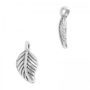 Leaf pendant 13x7 mm Antique Silver Plating x1|raw }}