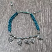 Leaf pendant 13x7 mm Antique Silver Plating x1