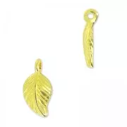 Leaf pendant 13x7 mm fine Gold plated x1